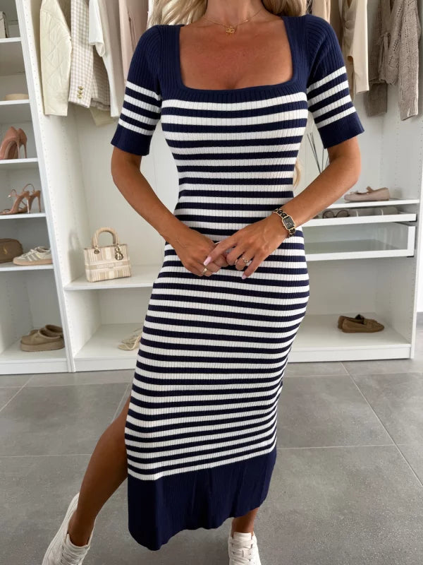 Magda – Ribbed Fitted Midi Dress
