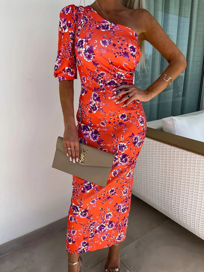 Liora – Elegant Off-the-Shoulder High-Waist Dress