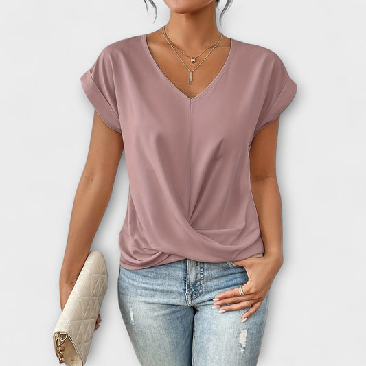 Mia Women's blouse | Summer shirt V-neck short sleeve wrap look