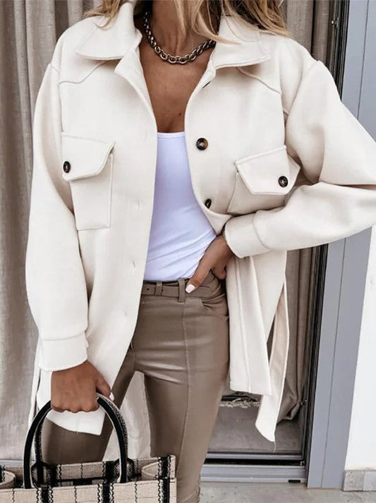 Amelia | Coat shirt Women's clothing autumn long cut buttons