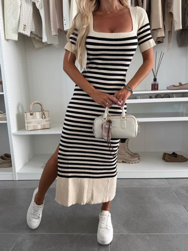 Magda – Ribbed Fitted Midi Dress