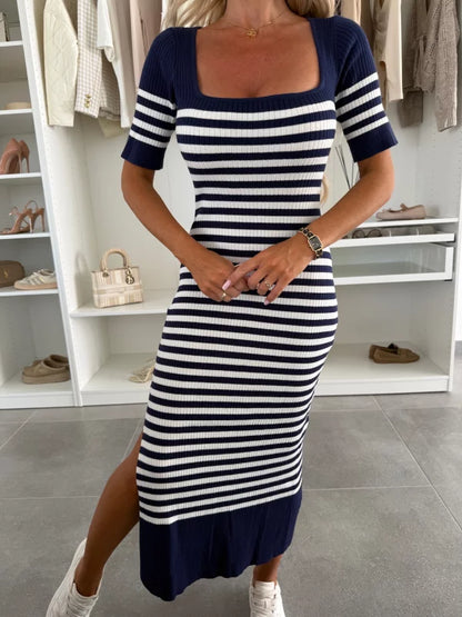 Magda – Ribbed Fitted Midi Dress