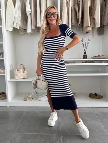 Magda – Ribbed Fitted Midi Dress